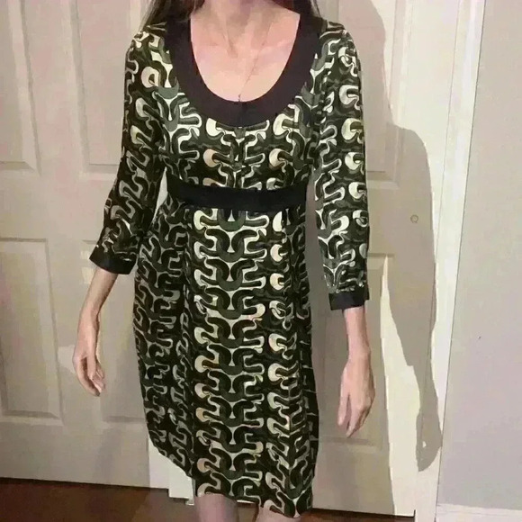 Vintage Diane Von Furstenberg Steffi Chain Link Silk Evening Empire Dress Size 2 - Picture 1 of 16